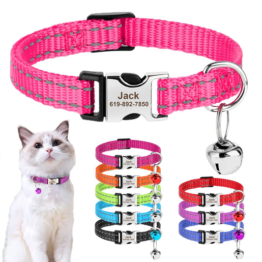 Personalized Cat Collar Reflective Nylon