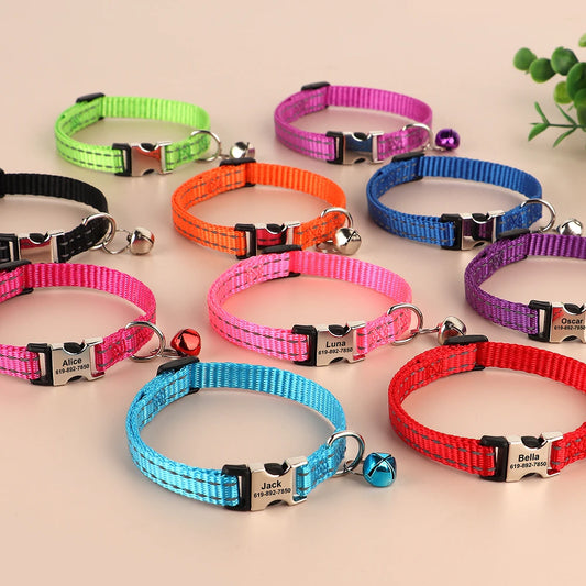 Personalized Cat Collar Reflective Nylon