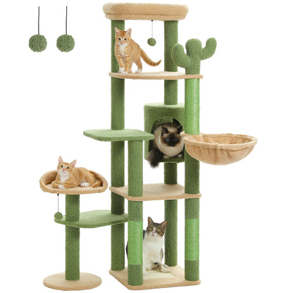 CactusMulti-Level Cat Tower for Indoor Cats