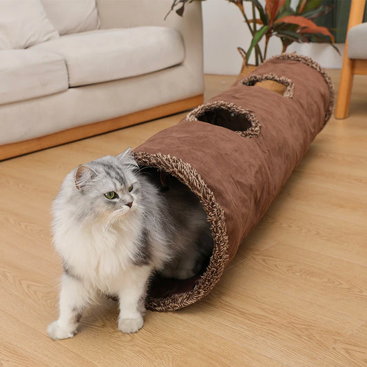 Cat Toys  Suede Long 129cm Cat Tunnel- Collapsible