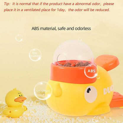 Cat toy feeder yellow duck rotating launcher
