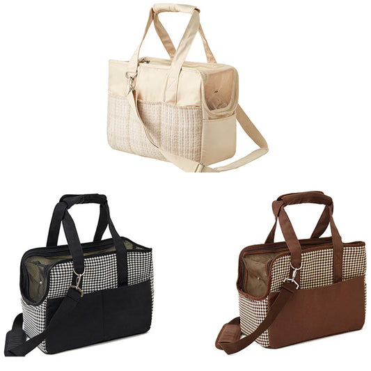 Portable Cotton Canvas Cat Shoulder Bag