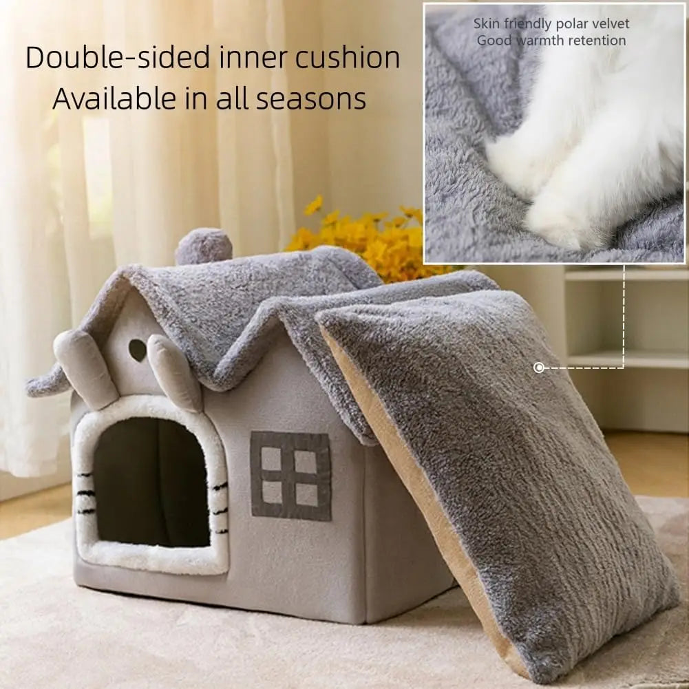 Foldable Warm Memory Sponge House Bed