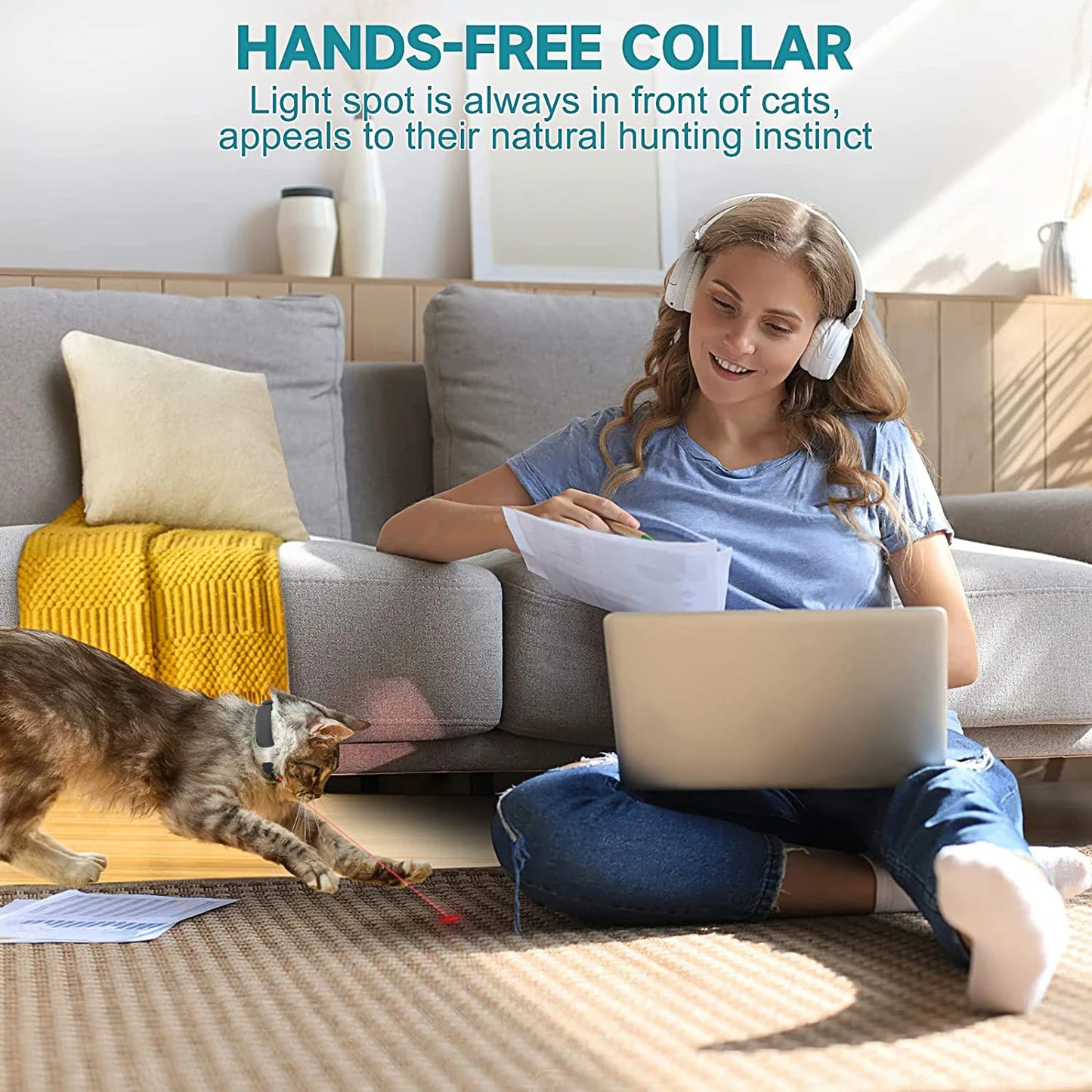 Electric Smart Amusing Collar for cats- Wearable laser pointer