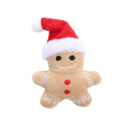 Christmas Hat Gingerbread Man Catnip Toy