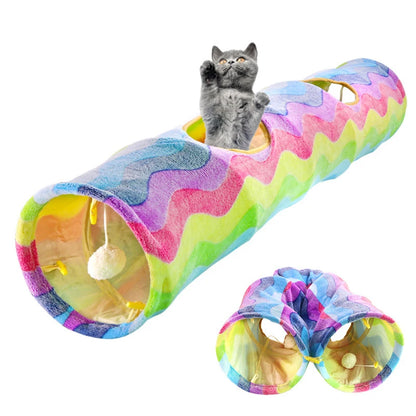 Collapsible Rainbow  Cat Tunnel