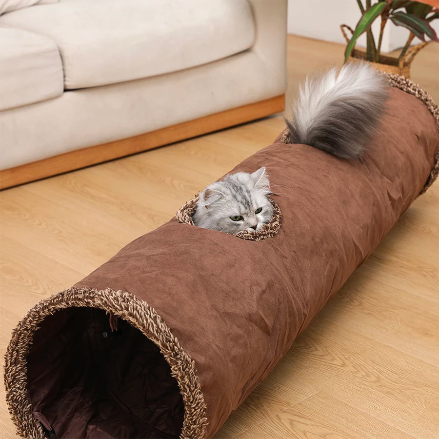 Cat Toys  Suede Long 129cm Cat Tunnel- Collapsible