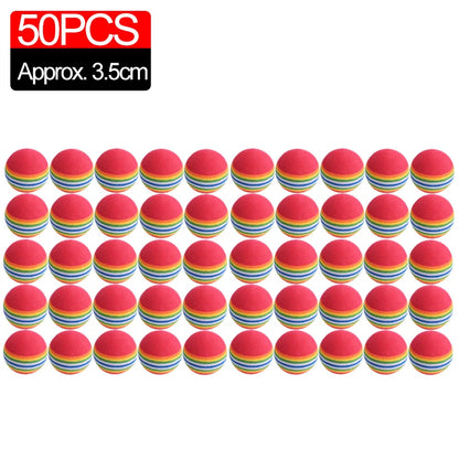 50/10Pc Colorful Cat Toy Ball EVA Bite-Resistant Elastic Rainbow Ball