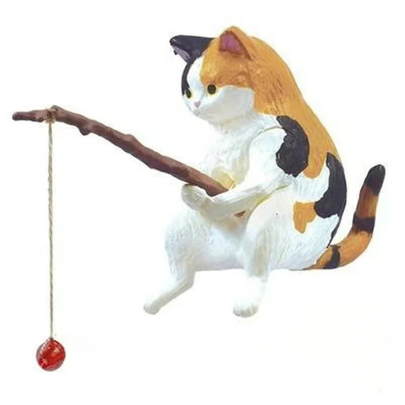 Lovely  Fishing Cat Figure