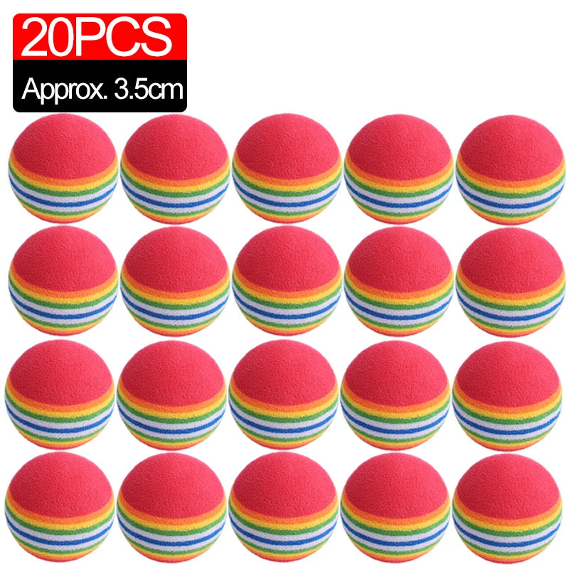 50/10Pc Colorful Cat Toy Ball EVA Bite-Resistant Elastic Rainbow Ball