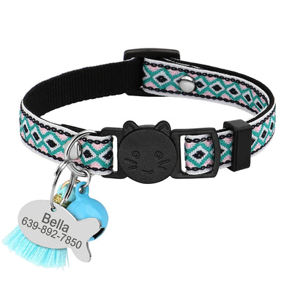 Quick Release Cat Collar Personalized Bohemian Style Cat Collar
