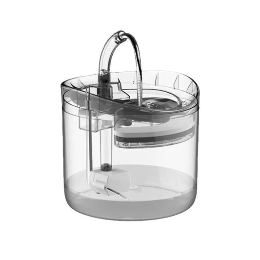 Smart Pet Water Dispenser - 1.8L, Transparent, with Faucet, Filter Feeder for Cats and Dogs