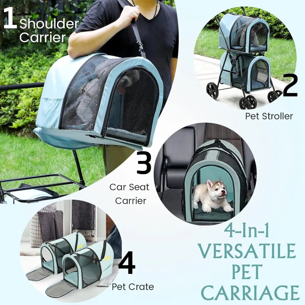 4-in-1 Double Pet Stroller