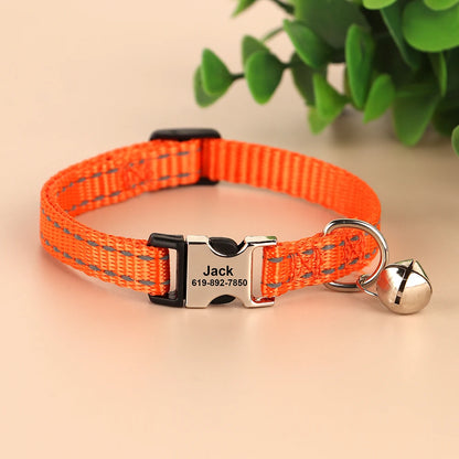 Personalized Cat Collar Reflective Nylon