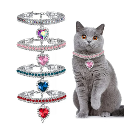 Cat Rhinestone Collar Necklace