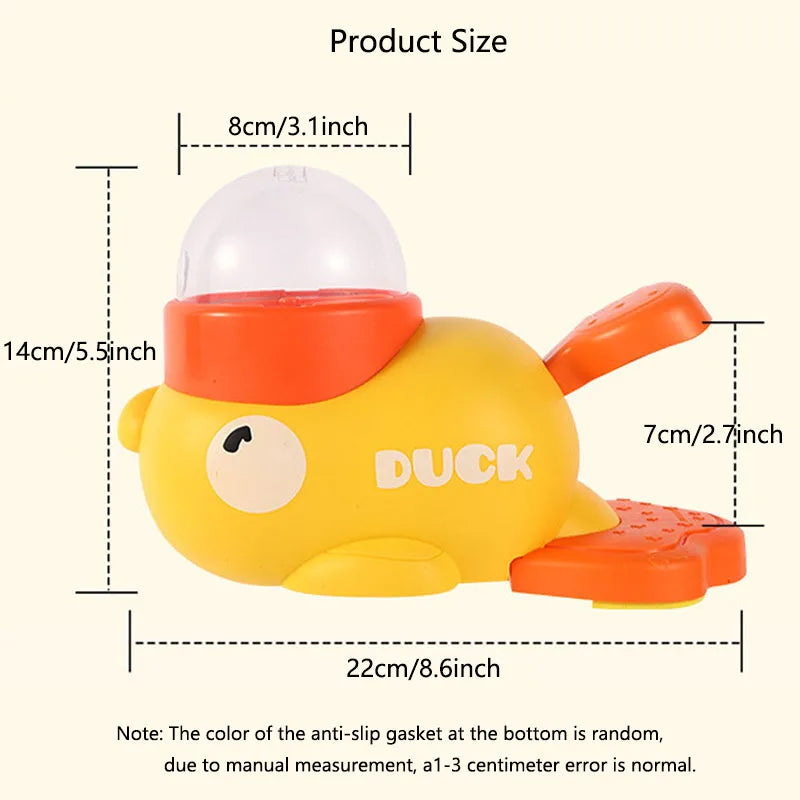 Cat toy feeder yellow duck rotating launcher