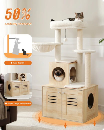 Cat Tower with Litter Box