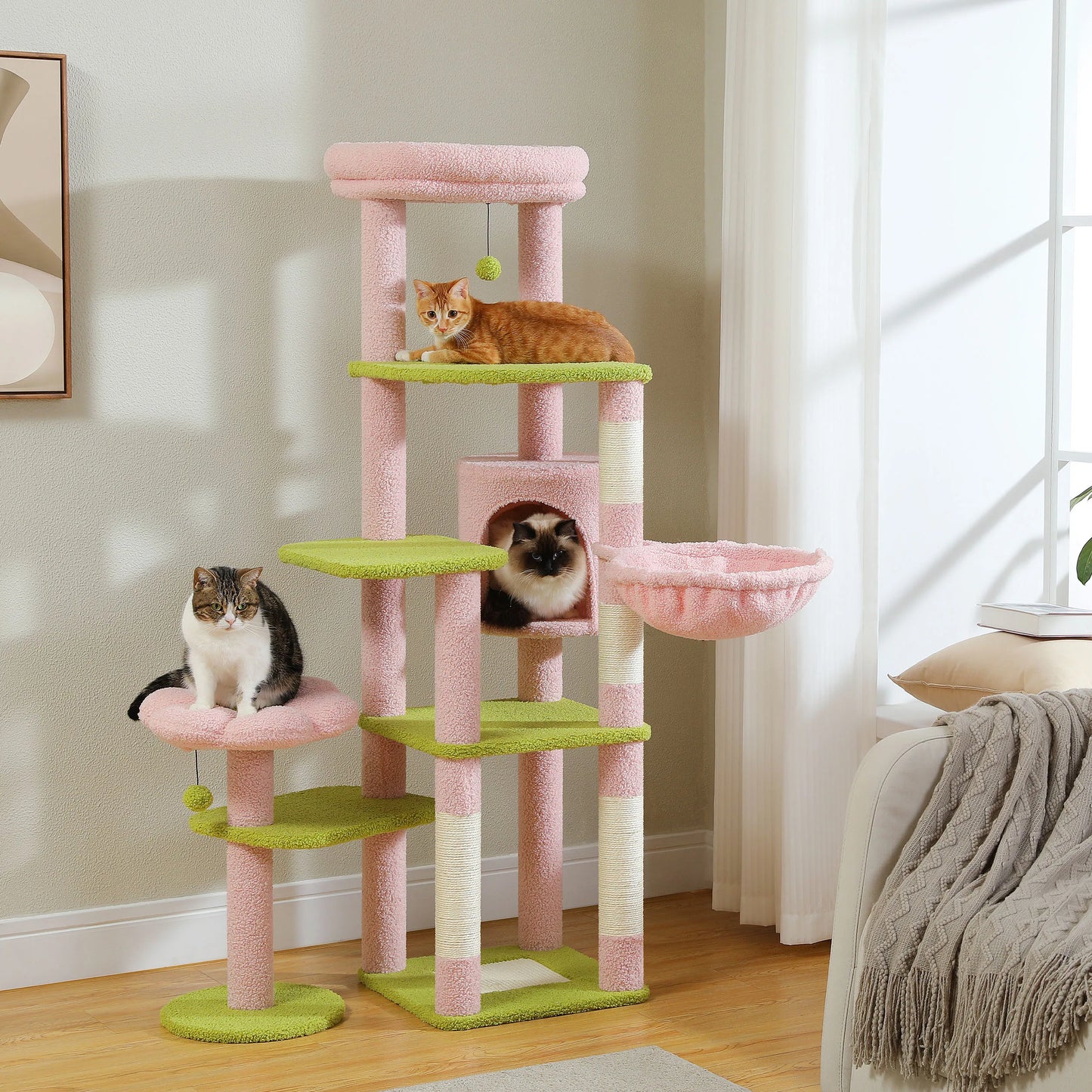 CactusMulti-Level Cat Tower for Indoor Cats