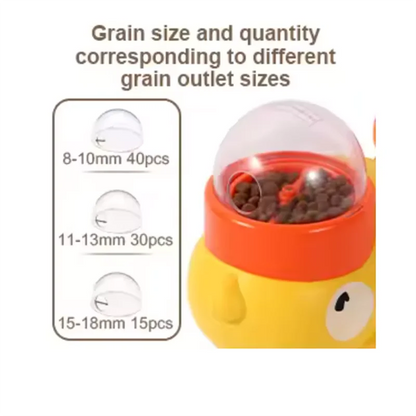 Cat toy feeder yellow duck rotating launcher