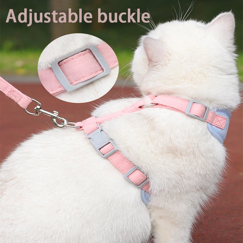 Adjustable Cat Harness Leash Set