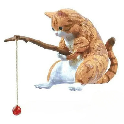 Lovely  Fishing Cat Figure