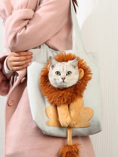 Lion Shaped Cute Cat Carrier