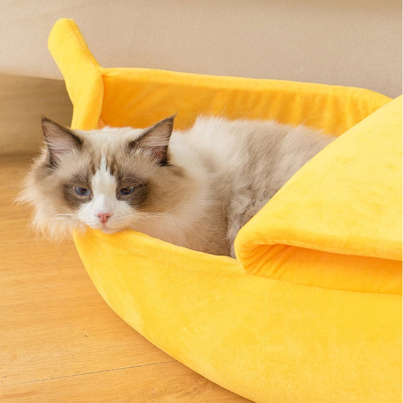 Cat Bed Banana Shaped Cute & Cozy