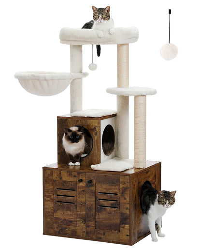 Modern Cat Tree Condo & Litter Box