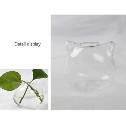 Cartoon Cat Glass Vase
