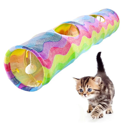 Collapsible Rainbow  Cat Tunnel