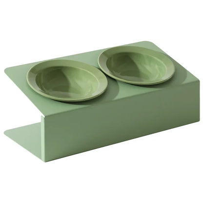 Double Ceramic Elevated Bowls