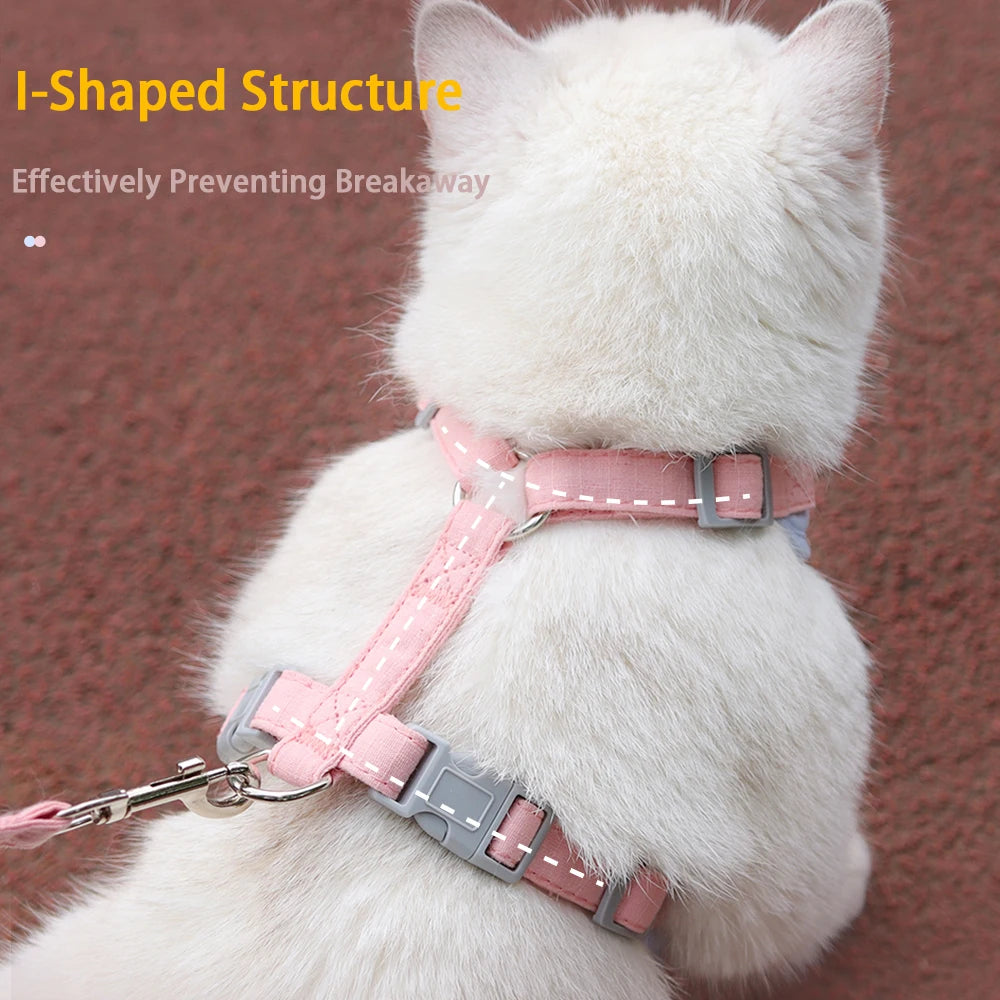 Adjustable Cat Harness Leash Set