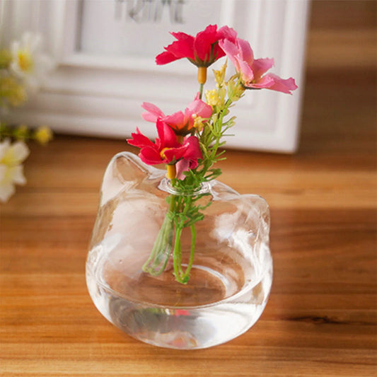 Cartoon Cat Glass Vase