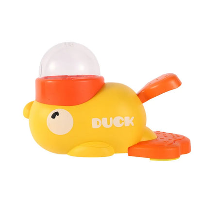 Cat toy feeder yellow duck rotating launcher