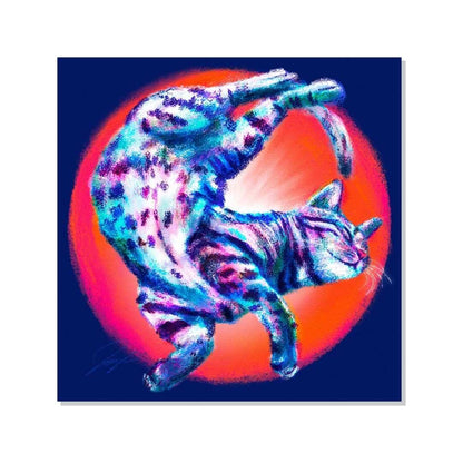 Feline Flows and Poses Collection - "Squiggle" Non-Holographic Matte Sticker - Sticker with a Wiggly Cat
