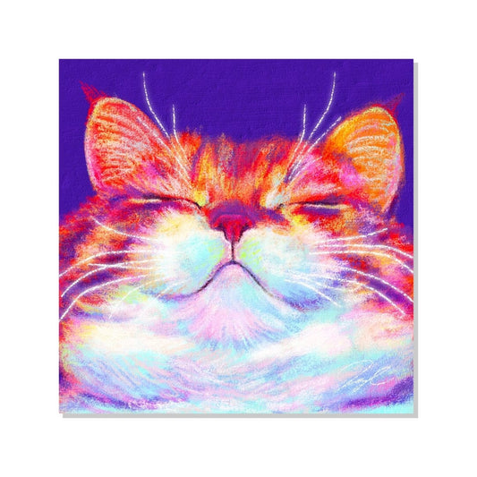 Close Encounters Collection - "Smug" Non-Holographic Matte Sticker - Close Up of a Smug Ginger Cat