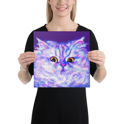 Close Encounters Collection - "Floof" - Close Up Painting of a Fluffy White Cat [Unfoiled]