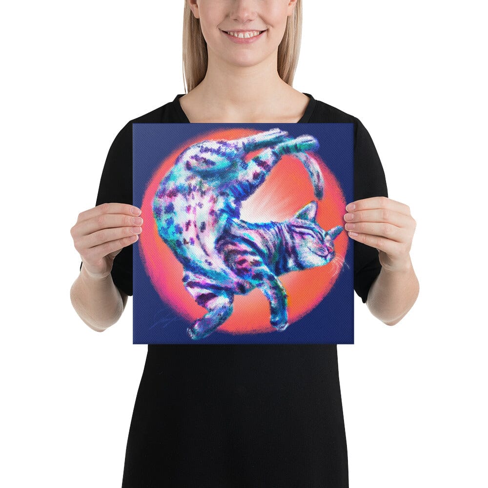 Feline Flows and Poses Collection - "Squiggle" - Painting of a Wiggly Cat [Unfoiled]