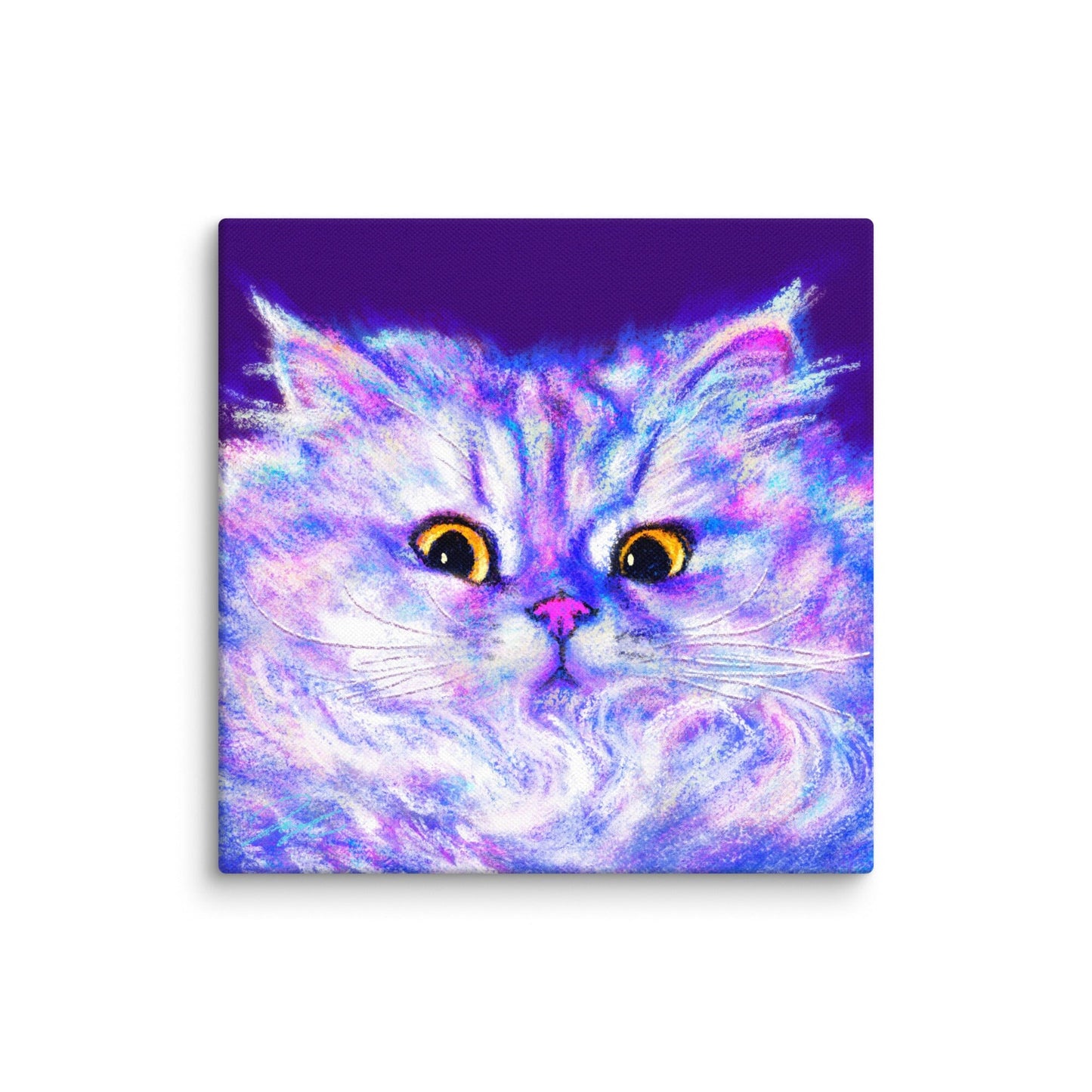 Close Encounters Collection - "Floof" - Close Up Painting of a Fluffy White Cat [Unfoiled]