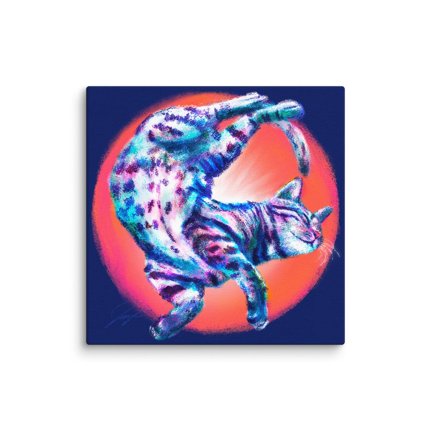 Feline Flows and Poses Collection - "Squiggle" - Painting of a Wiggly Cat [Unfoiled]