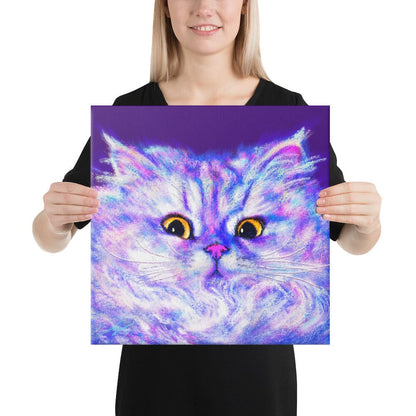 Close Encounters Collection - "Floof" - Close Up Painting of a Fluffy White Cat [Unfoiled]