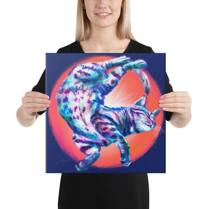 Feline Flows and Poses Collection - "Squiggle" - Painting of a Wiggly Cat [Unfoiled]