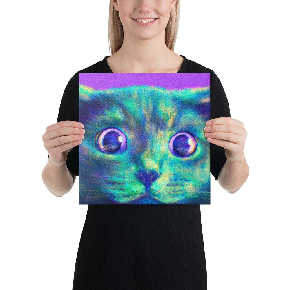 Close Encounters Collection - "Hunt" - Close Up Painting of a Gray Cat [Unfoiled]