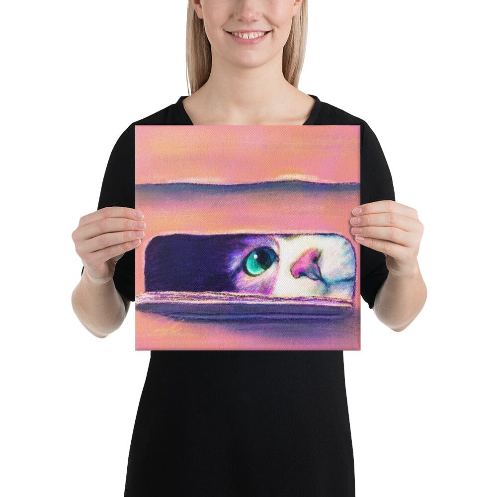 Close Encounters Collection - "I Sits" - Close Up Painting of a Cat in a Box [Unfoiled]