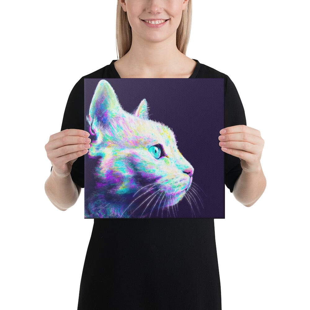 Close Encounters Collection - "Glow" - Close Up Painting of a Gray Cat [Unfoiled]