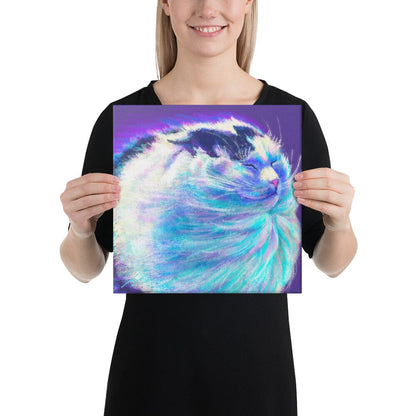 Close Encounters Collection - "Wimdy" - Close Up Painting of a Cat in the Wind [Unfoiled]