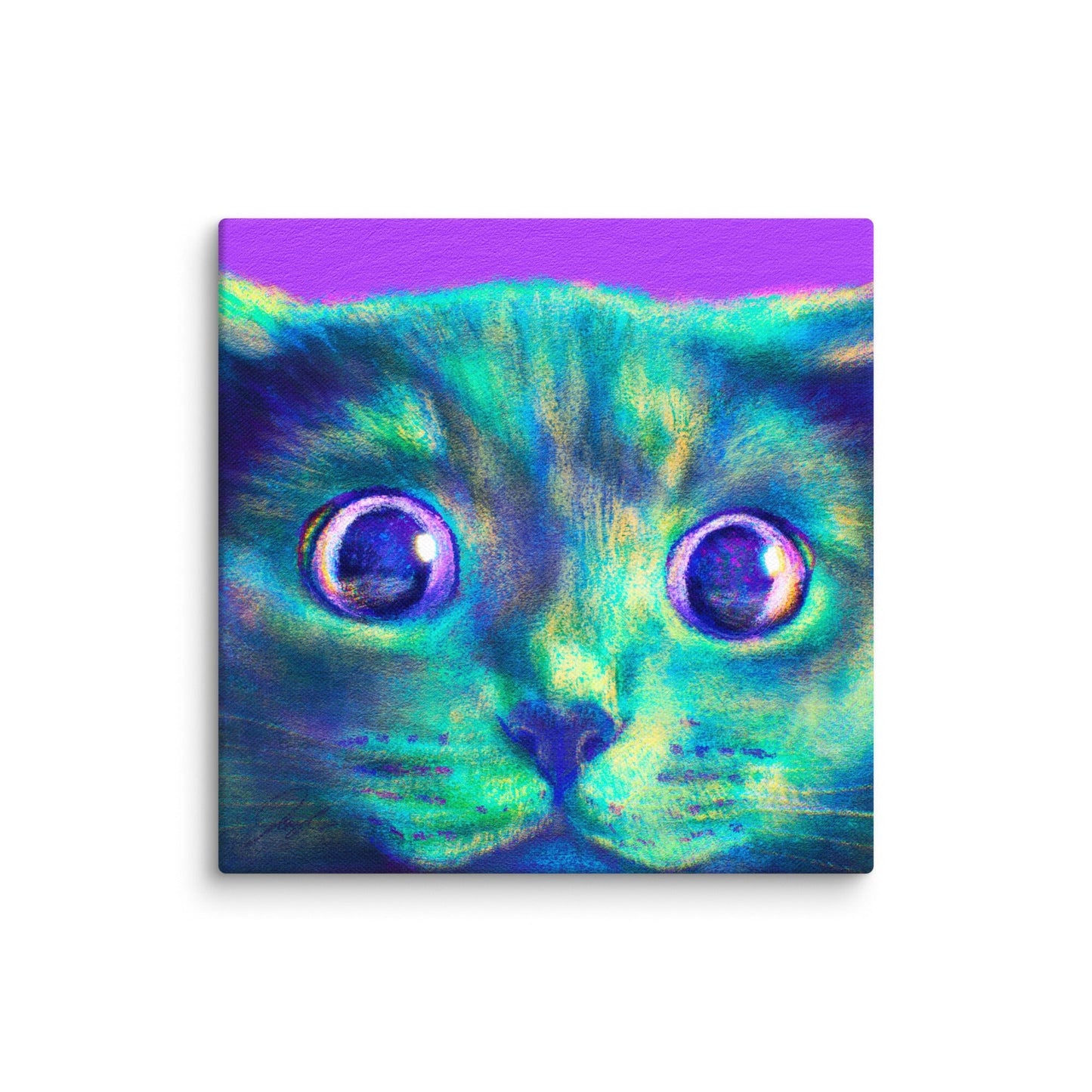 Close Encounters Collection - "Hunt" - Close Up Painting of a Gray Cat [Unfoiled]