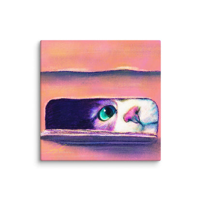 Close Encounters Collection - "I Sits" - Close Up Painting of a Cat in a Box [Unfoiled]