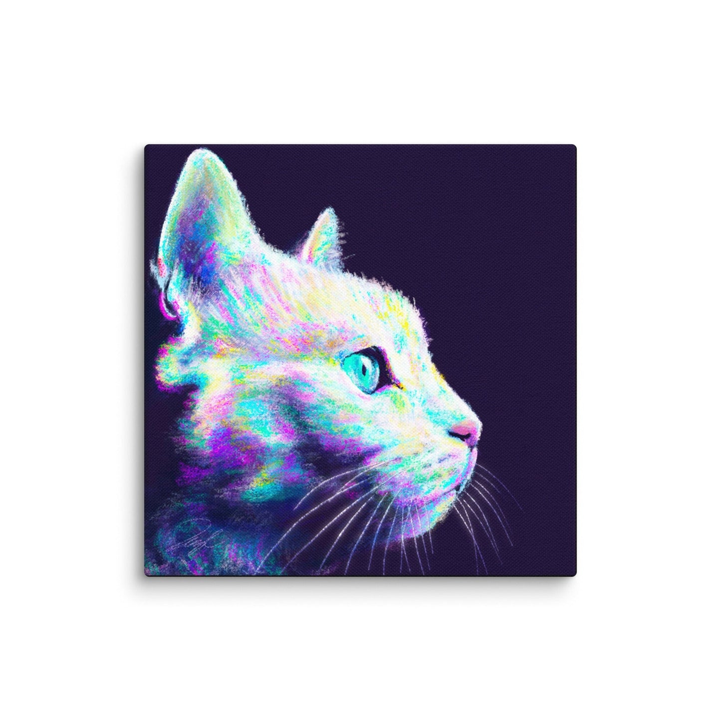 Close Encounters Collection - "Glow" - Close Up Painting of a Gray Cat [Unfoiled]