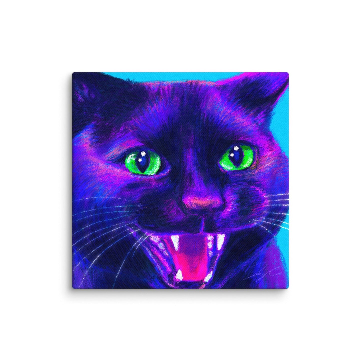 Close Encounters Collection - "Spicy" - Close Up Painting of a Spicy Black Cat [Unfoiled]